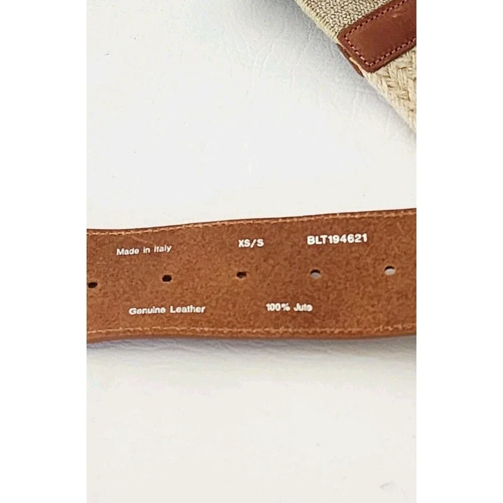 J Jill Belt Natural Jute Genuine Leather Wide Stretch Boho XS/S